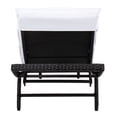 thumbnail image 6 of SAFAVIEH Colley Wicker Outdoor Chaise Sun Lounger, Black, 6 of 14