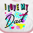 thumbnail image 4 of Inktastic I Love my Dad- 80s retro style Boys or Girls Baby Bib, 4 of 4