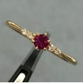 thumbnail image 2 of Vintage Red Ruby Ring Engagement Ring, Round Cut Gems, Art Deco Diamond Wedding Band, 3 Stone Unique Women Bridal Promise Ring, All Sizes Available., 2 of 2