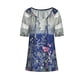 thumbnail image 5 of Qarigey Blusa Camisa de manga corta con estampado Blusa con cuello en V Blusa suelta con estampado de manga corta Top de verano para mujer Prendas para la parte del cuerpo ejercito verde L Qarigey AP001925-51, 5 of 6