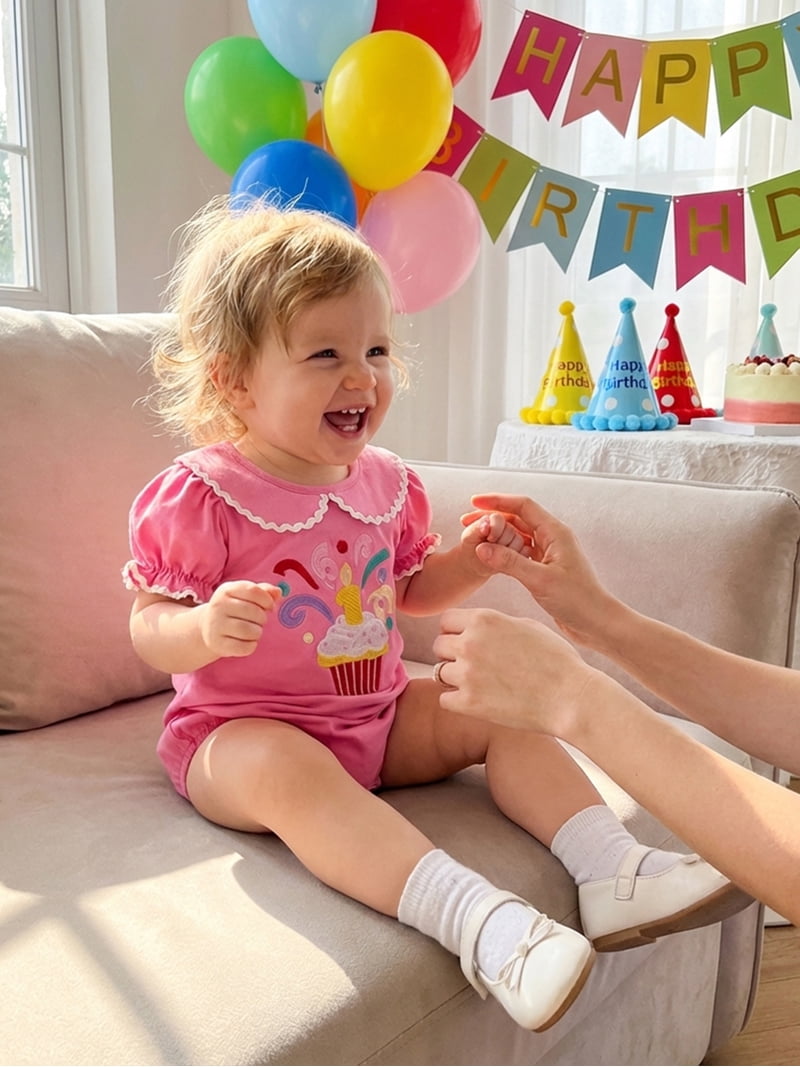cupcake first birthday dress BemeyourBBs Baby Girl Romper Outfits 1st Birthday Clothes Embroidered Doll Collar Short Sleeve Infant Summer Jumpsuit Playsuit Sage (VerdiGris) Size:XL EURO Toddler Princess Gown Dress Ideas Mother Daughter