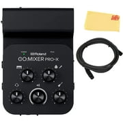 Roland GO:MIXER PRO-X Audio Mixer for Smartphones Bundle with Microphone Cable and Austin Bazaar Polishing Cloth