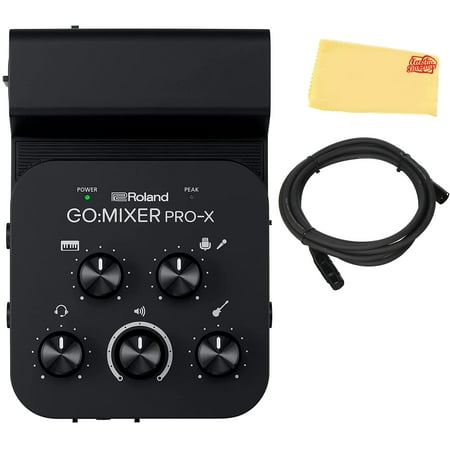 Roland GO:MIXER PRO-X Audio Mixer for Smartphones Bundle with Microphone Cable and Austin Bazaar Polishing Cloth