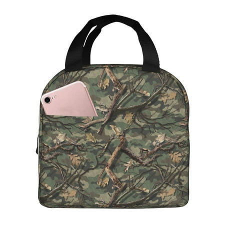 Insulated Lunch Bag for Women Men - Camouflage tree branch Leakproof Cooler Lunch Box for Women Men  Lunch Tote Bags for Work School Picnic Travel