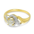 thumbnail image 3 of 14k Yellow Gold Freshwater Cultured Pearl And Diamond Swirl Ring, 3 of 6