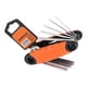thumbnail image 3 of Juego de 8 llaves hexagonales plegables de acero inoxidable para reparación de bicicletas, color naranja, 3 of 10