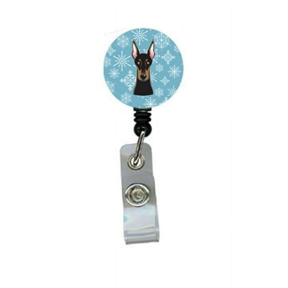Carolines Treasures BB1679BR Snowflake Doberman Retractable Badge Reel