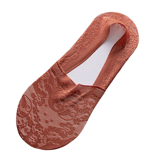 XIAQUJ Chaussettes Bateau pour Femmes Printemps/été Nouvelles Chaussettes Bateau à Bouche Profonde Chaussettes d'Été en Dentelle Fines Chaussettes de Sport Chaussettes Bateau Rouge Taille Unique