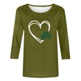 thumbnail image 6 of St. Patrick's Day Graphic T-Shirt for Women Shamrock Heart Print Long Sleeve Crewneck Casual Loose Fit Holiday Party Festive Tee Shirt Top, 6 of 7