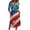 Sky Blue, variant on Women's Independence Day 250 Years Anniversary Patriotic Dress 3/4 Sleeve Button Neck Printed Midi Dress Loose Fit Soft Fabric Casual Comfortable Everyday Wear USA Flag Summer Dress Red M