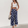 thumbnail image 6 of kaondbfi Fashion Casual Women's Wide Leg Pants High Elastic Waisted Pants Trousers with Pockets Summer Casual Pants for Women, 6 of 7