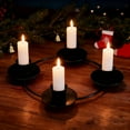thumbnail image 4 of Candles & Holders Advent Wreath Candle Holder Round Design for Five Candles Decorative Gold Metal Ring Stand for and Home, 4 of 5