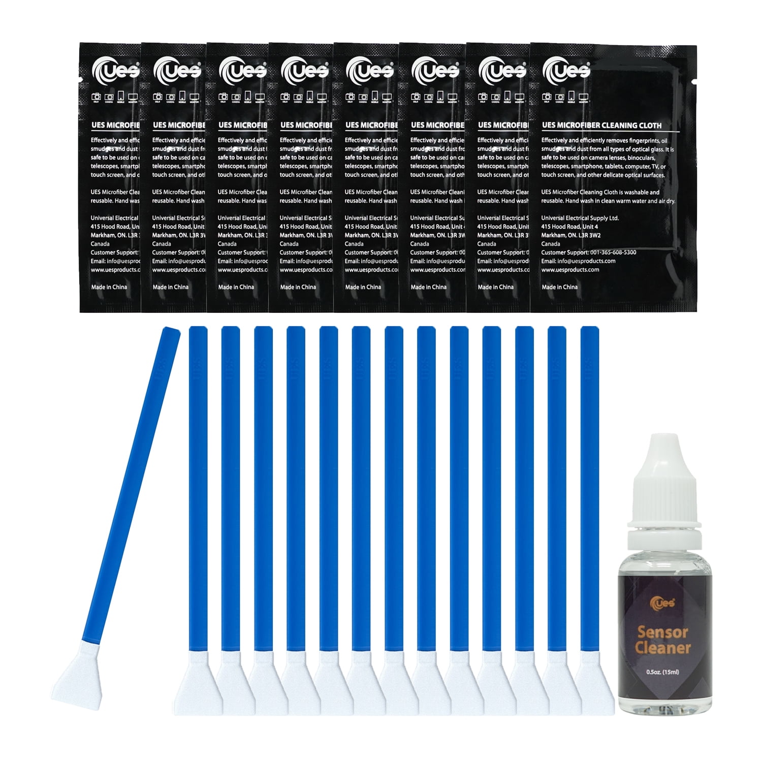 UES APSC Camera Sensor Cleaning Kit (14pcs Swabs + 15ml Cleaner) and