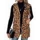 thumbnail image 2 of Chaleco Informal de Felpa de Doble Cara con Estampado de Leopardo, Capucha y Bolsillos para Mujer, Sin Hebillas, para Otoño e Invierno. Marrón Oscuro S, 2 of 9