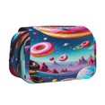 thumbnail image 1 of Disketp Starry Sky Colorful Donut Estuche de Lápices de Doble Capa con Tapa Abatible y Cremallera, Organizador Escolar para Adolescentes y Adultos, 1 of 7