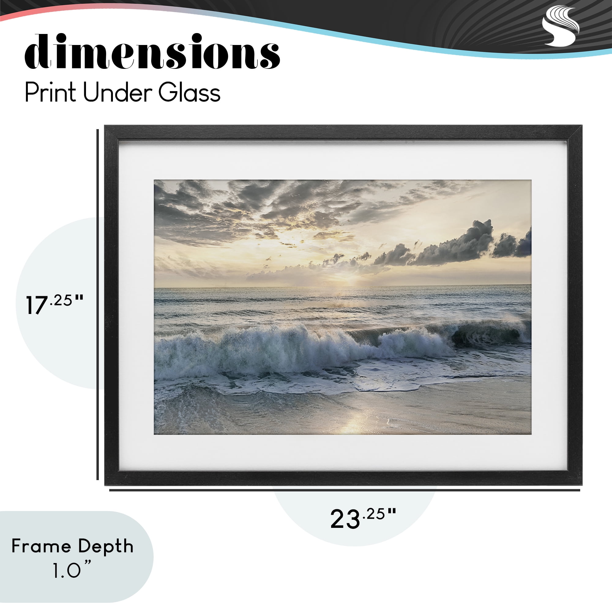 Stupell Industries Sunset Foam Along Shoreline Black Framed Print Under Glass, design by Mike Calascibetta