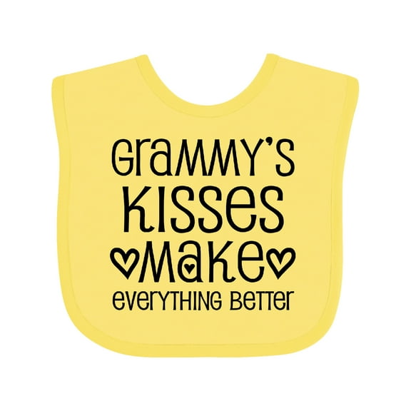 Inktastic Grammy Kisses for Granddaughter Girls Baby Bib
