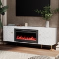 thumbnail image 2 of Boyel Living TV Stand with 36" Electric Fireplace for TVs Up to 80", Modern TV Console Entertainment Center, High Gloss Media TV Table Storage Cabinet for Living Room (70" White), 2 of 6