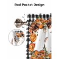 thumbnail image 5 of Thanksgiving Pumpkin Valances for Windows Fall Leaves Mushroom Black Plaid Kitchen Valance Curtain Rod Pocket Small Curtains for Cafe Bathroom Laundry Basement 42" x 12", 5 of 8