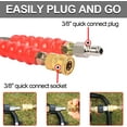 thumbnail image 5 of 4800 PSI 3/8'' Pressure Washer Hose 100 FT Hot and Cold Water Power Washer Hose Max 248°F, Commercial Industrial Grade Steel Wire Braided Kink Proof Extension Hose with 3/8 Quick Connect, 5 of 6