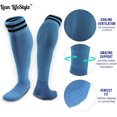 thumbnail image 3 of Lian LifeStyle Exceptional Boy's 1 Pair Knee High Sports Socks for Soccer, Softball, Baseball, and Many Other Sports XL003 Size XSLight Blue, 3 of 5