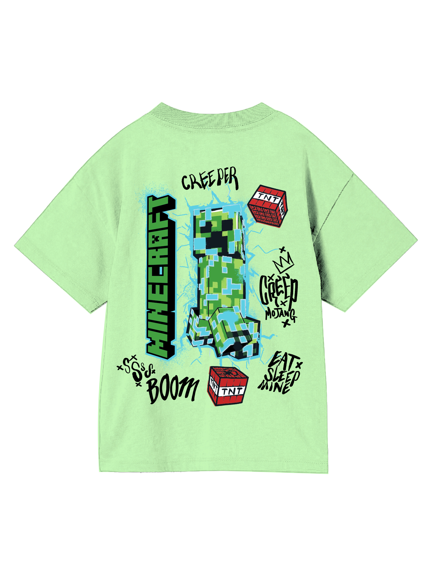 Minecraft, Boys' Elevated Front and Back Graphic T-Shirt, Sizes 4-20