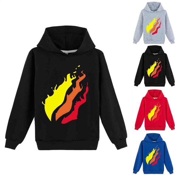 RTKFRFLM Kids Graphic Hoodie Casual Long Sleeve Pullover Sweatshirt for Youth Black 11-12 Years