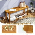 thumbnail image 6 of Gymax 2 PCS Acacia Wood Outdoor Bench 48'' Long Patio Dining Bench w/ Slatted Seat for Garden, 6 of 9