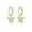 B-GOLD, variant on 925 Sterling Silver CZ Buffterfly Hoop Earrings for Women Teens Sparkling Butterfly Hoop Earrings Huggie Drop