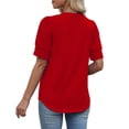 thumbnail image 3 of Womens Tops Short Sleeve Shirts Buttons V Neck Spring Fashion Summer Outfits Plus Size Blouses Dressy Casual, 3 of 5