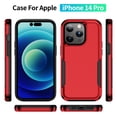 thumbnail image 2 of for iPhone 14 Pro Case, Phone Case Heavy Duty 2 in 1 Full Body Rugged Shockproof Hybrid Hard PC Soft TPU Bumper Drop Protective Girls Women Boy Men Covers for iPhone 14 Pro, Red+Black, 2 of 8