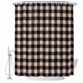 thumbnail image 2 of Shower Curtains for Bathroom, Black Plaid Waterproof Fabric Shower Curtain, Vintage Country Gray Buffalo Check Gingham Decorative Bathroom Curtain for Bathtub, 72"x84", No Hooks Included, 2 of 9