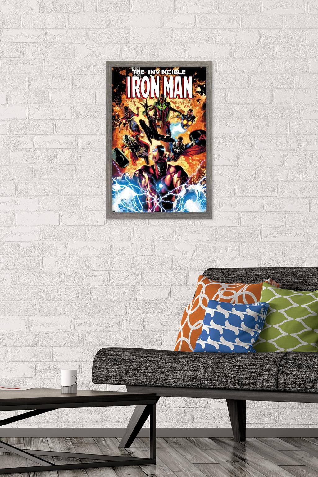 Marvel Comics - Iron Man - InVincible Iron Man #11 Wall Poster, 14.725" x 22.375", Framed