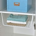 thumbnail image 3 of 1Pack Under Shelf Storage Basket, Metal Wire Hanging Under Cabinet Organizer, Slide On Shelf Rack for Kitchen Pantry Bathroom Desk Cupboard, No Drill Space Saving Organizer (White), 3 of 9