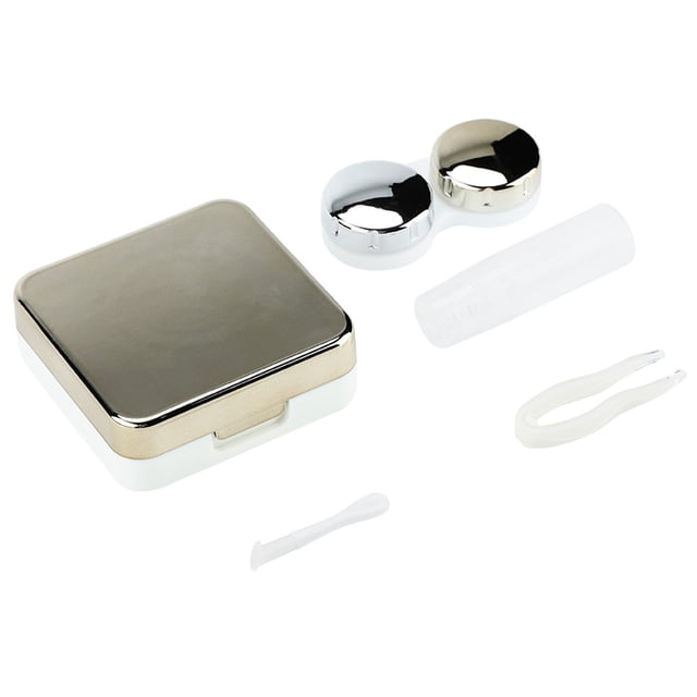 Estuche para lentes de contacto con cubierta reflectante, bonito y encantador kit de viaje.