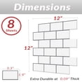 thumbnail image 5 of Dcor WOW 41000  Peel & Stick Backsplash, (8) 12x12-inch Sheet Covers 8 Sq Ft, White Subway Back Splash Tile Grey Grout ,, 5 of 7