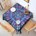 thumbnail image 2 of Colorful Tie Dye Pattern Square Tablecloth,Waterproof Square Table Cover,Wipeable Spillproof Washable Table Cover for Home Kitchen Party Decor 60"x60"(152x152cm), 2 of 6