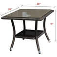 thumbnail image 7 of JOIVI Outdoor End Table Rattan Square Glass Top, Aluminum Frame, Espresso Brown, 7 of 7