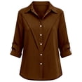 thumbnail image 5 of Women's Button Down Shirts Collared Solid Color Work Fashion Spring Tops Long Sleeve Business Casual Blouses, 5 of 6