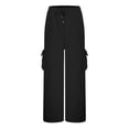 thumbnail image 6 of Women's High Waist Drawstring Wide Leg Overalls Fashion Casual Loose Jogging Belt Pocket Womens Casual Pants 3x plus Size Casual Pants Suits for Women Pants Women Casual Summer Casual Pants Women, 6 of 8