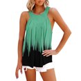 thumbnail image 1 of Mujeres Casual sin mangas Halter llama estampado tanque verano plisado camisas sueltas playa blusa Tops Pompotops lopia987529, 1 of 7