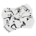 thumbnail image 1 of Ambesonne Sketch Place Mats Set of 4, Various Sports Athletes, Standard Size, Black White, 1 of 6