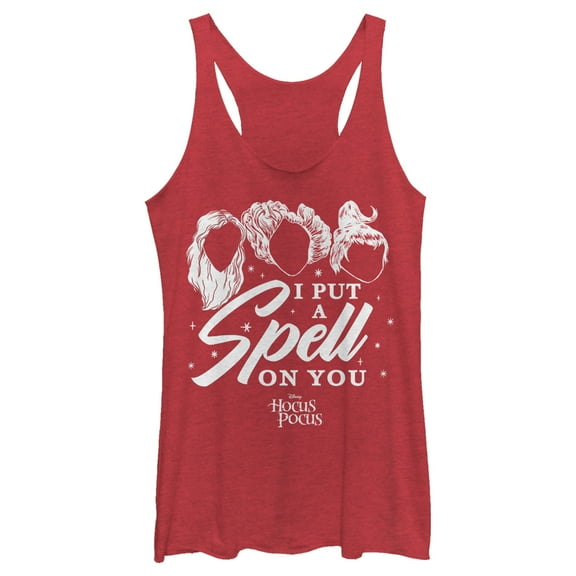 Women's Hocus Pocus Put Spell on You Silhouette Racerback Tank Top Red Heather Medium