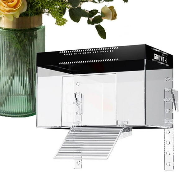 COM1950s Large Glass Turtle Tank with Suspended Basking Platform,Acrylic Reptile Terrarium Accessories for Aquatic Turtles,Amphibians and Lizards