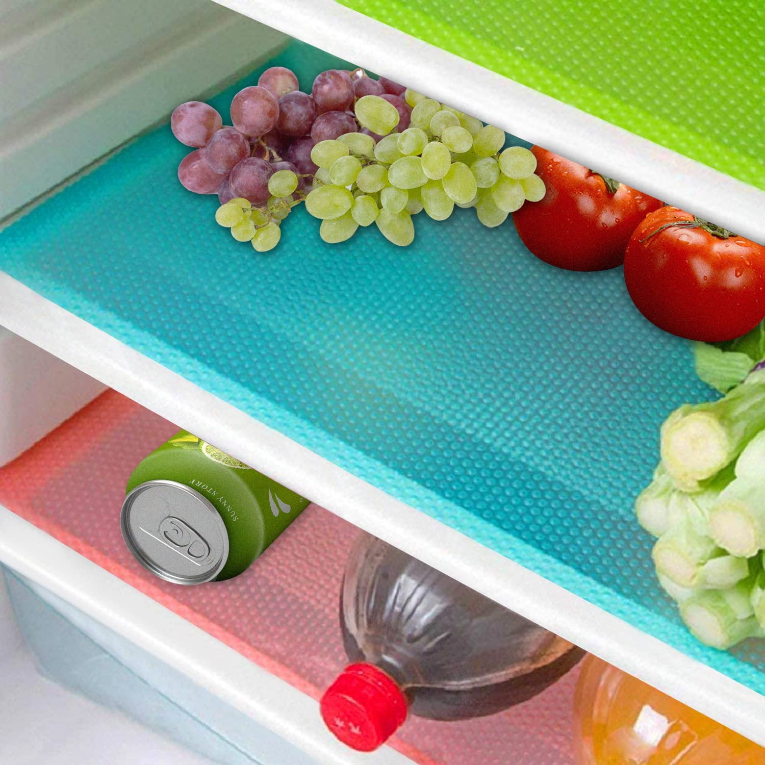 4 Pcs Refrigerator Antibacterial Cut Drawer Washable Can Fridge Mat Kitchen  Pad