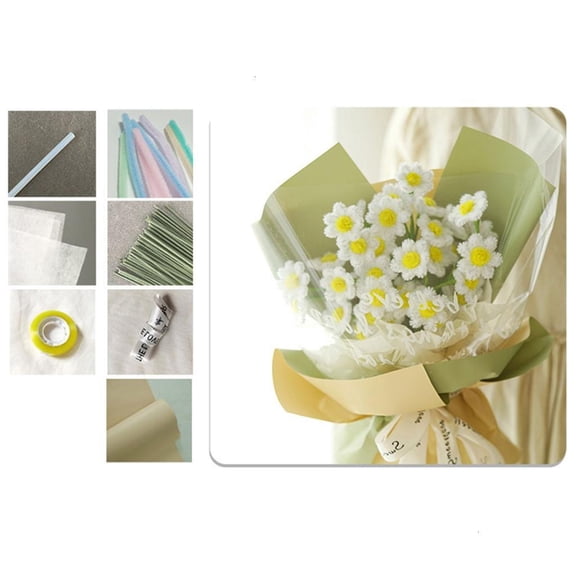 Pipe Cleaners Craft Supplies Pipe Cleaners Flower Set Chenilles Stem DIY Flower Bouquet Craft Set for Art Craft Projects