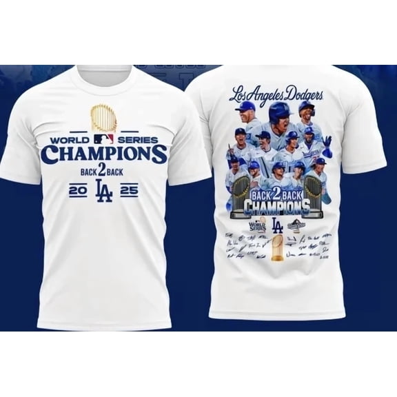Dodgers 2025 World Series Champions Back 2 Back Shirt