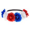 thumbnail image 1 of Rose Fleur Bandeau Couronne Florale Cheveux Mexicains (Rouge Blanc Bleu) Rouge Blanc Bleu, 1 of 2