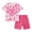00&Red1854, variant on Girls Outfits Summer Heart Tie Dyed Short Sleeve T-Shirt Shorts Set, Sizes 1-14