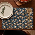 thumbnail image 5 of Blue Highland Cow Flower Pattern Summer Placemats Table Placemats Set Of 4-Linen Kitchen Washable Placemats Table Mats 11.8"x17.7" Non-Slip Heat Resistant, 5 of 6